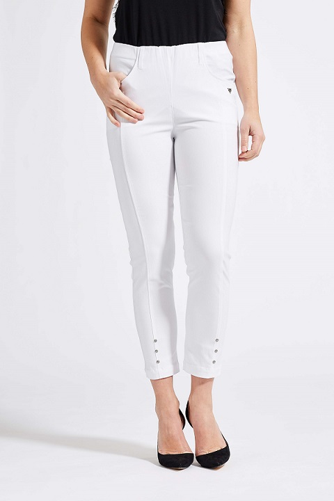 Cloe Slim Cropped - White - LauRie