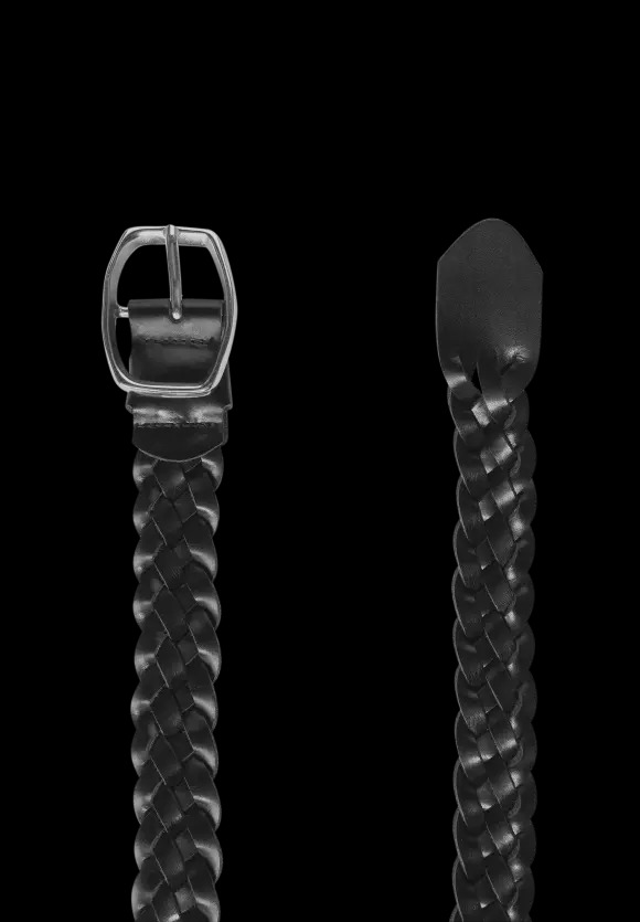 Braided Leather Belt - Black - Street One - 4
