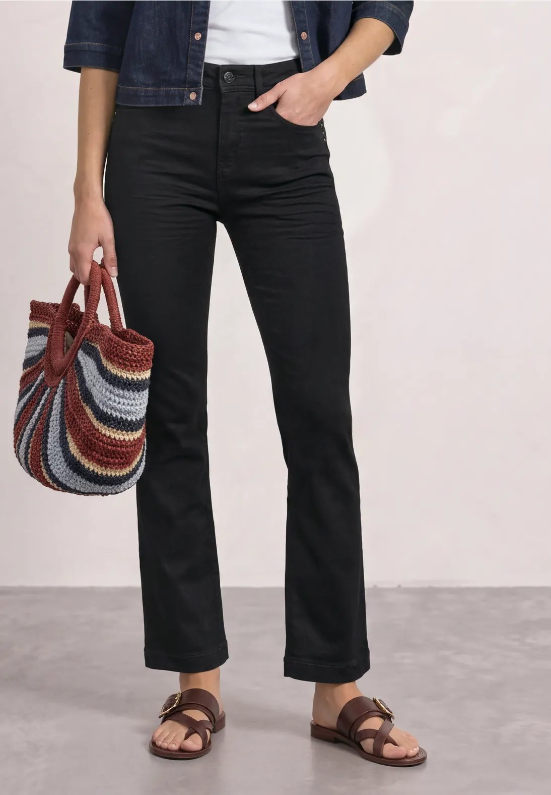 QR Blaire Bootcut HW, L.30 - Black - Street One