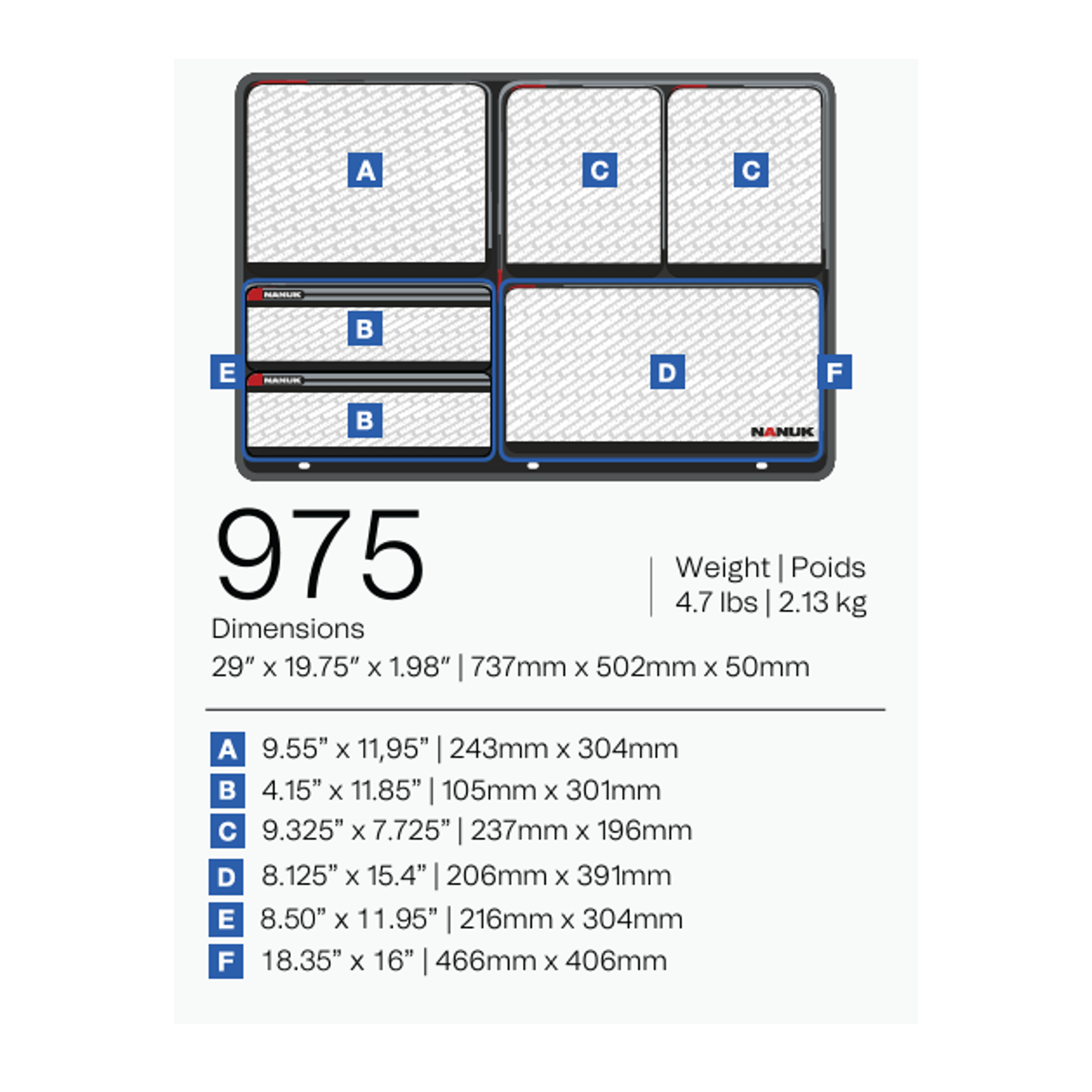 Lid organizer - Nanuk 975 - 2