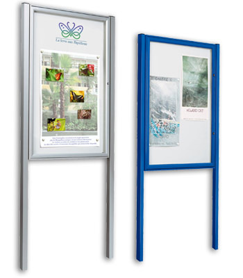 Informationstavlor 2000 dubbelsidig, lackad ram Säkerhetsglas H 1000 x 750 - 2