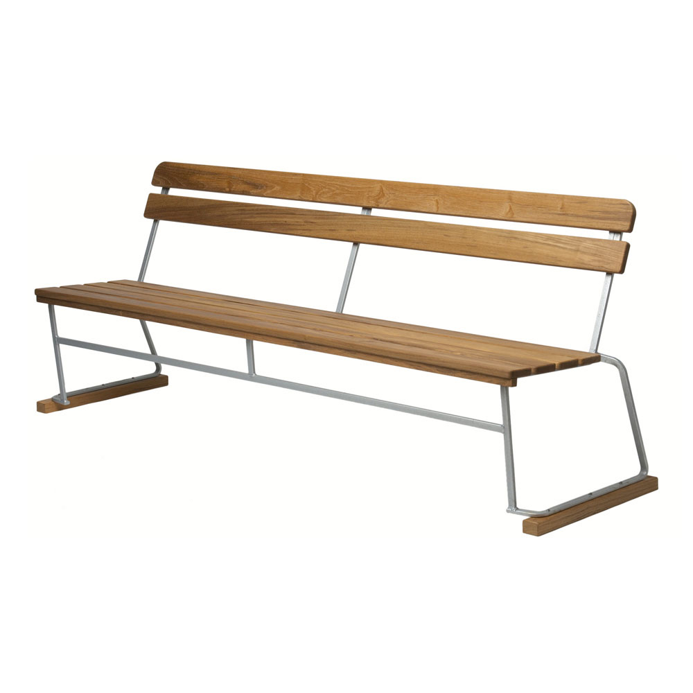 Parksoffa 5 Grythyttan 190 cm,  obehandlad teak 