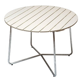 Bord 9A Grythyttan 120 cm, vitlackad ek med varmförzinkat stativ