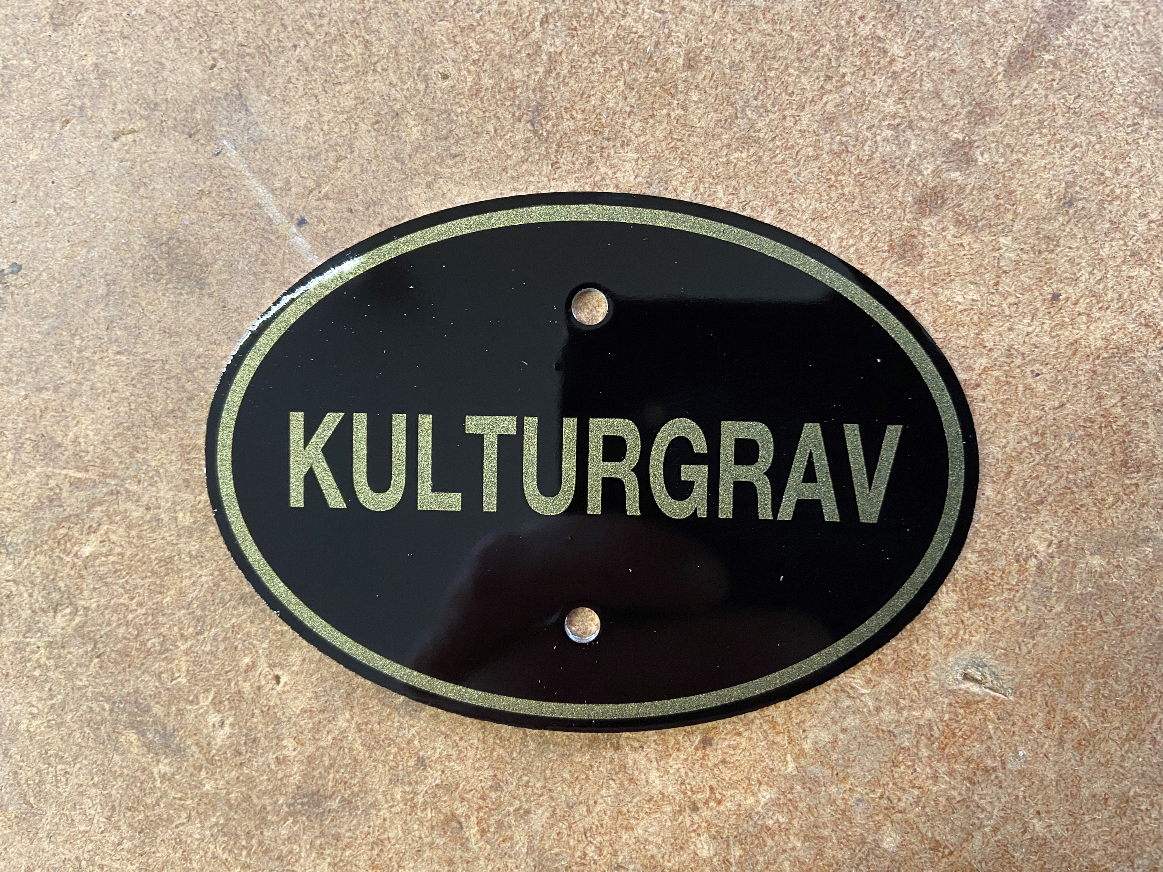 Skylt, Kulturgrav, oval - 2