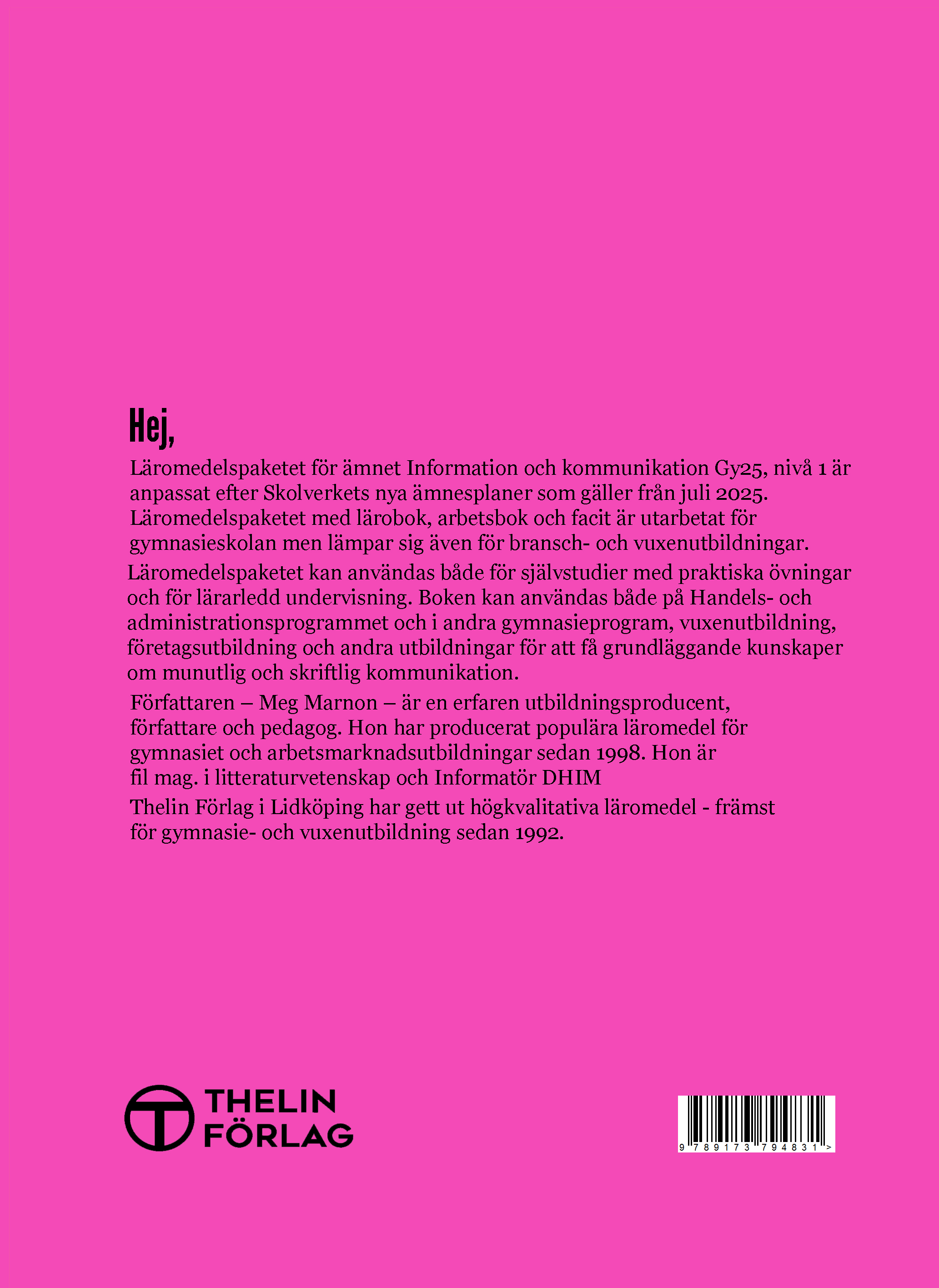 Information och Kommunikation Gy25 nivå 1 - Ref.ex. Lärare - 2