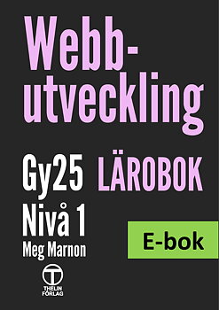 Webbutveckling Gy25 nivå 1 - Lärobok E-bok Elevlicens