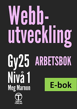 Webbutveckling Gy25 nivå 1 - Arbetsbok E-bok Elevlicens