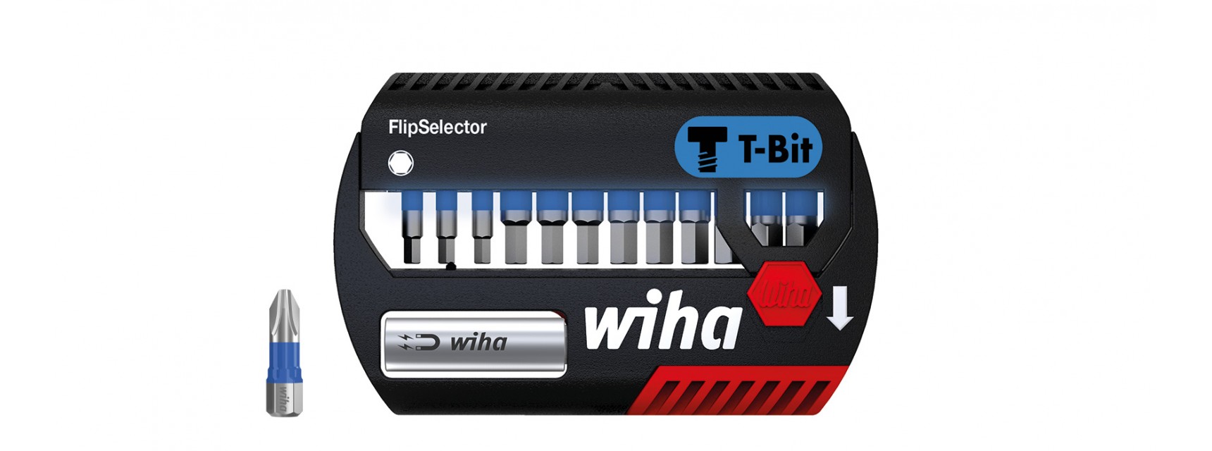 Bitsats FlipSelector T-bits 25 mm - Phillips, Pozidriv, TORX®, 13 delar 1/4"