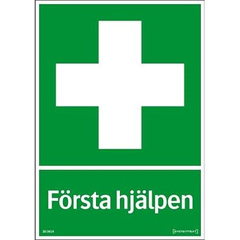 Nödskylt - "första hjälpen"
