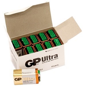 BATTERI GP 9V/10-PACK BULK