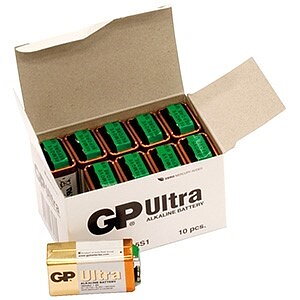 BATTERI GP 9V/10-PACK BULK