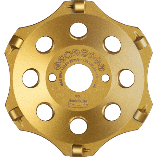 Diamantslipskål PCD 6 T 125×22.23mm
