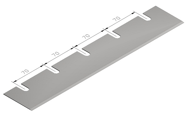 Turbostripperblad Rakt (Wolff) 350 x 65 x 1 mm