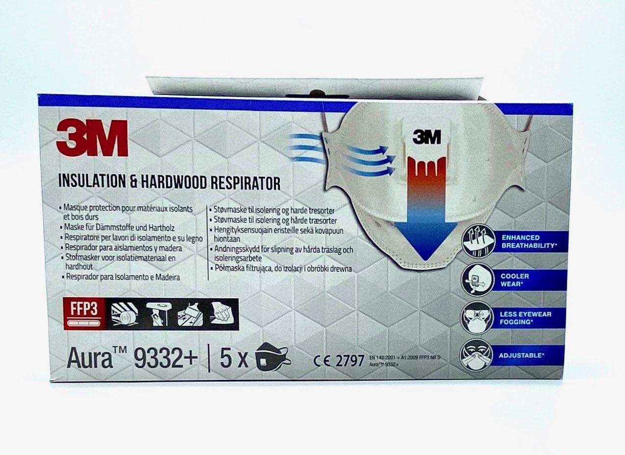 3M FFP3- Filtrerande Halvmask,  med ventil, 9332 - 2