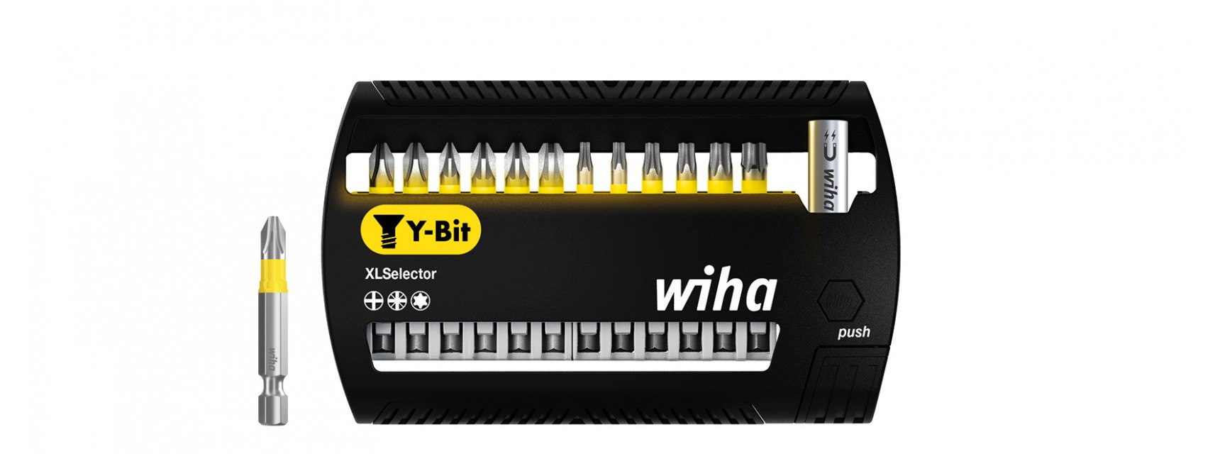 Bitsats XLSelector Y-bits 50 mm - Phillips, Pozidriv, TORX®, 13 delar 1/4"