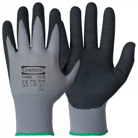 Montagehandske Polyester med nitrilbeläggning.