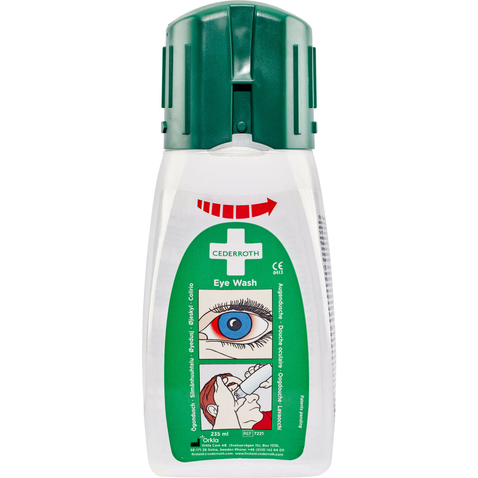Ögondusch Cederroth 235 ml, buffrad koksaltlösning