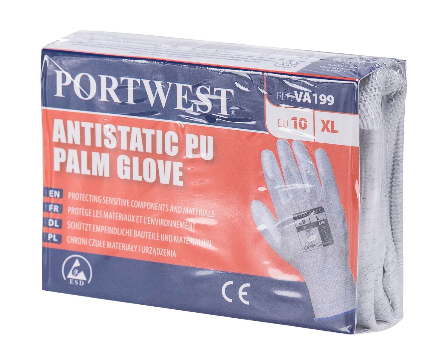 Antistatisk PU fingertoppshandske -  för varuautomater - 2