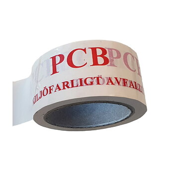 Varningstejp - PCB -pvc - vit