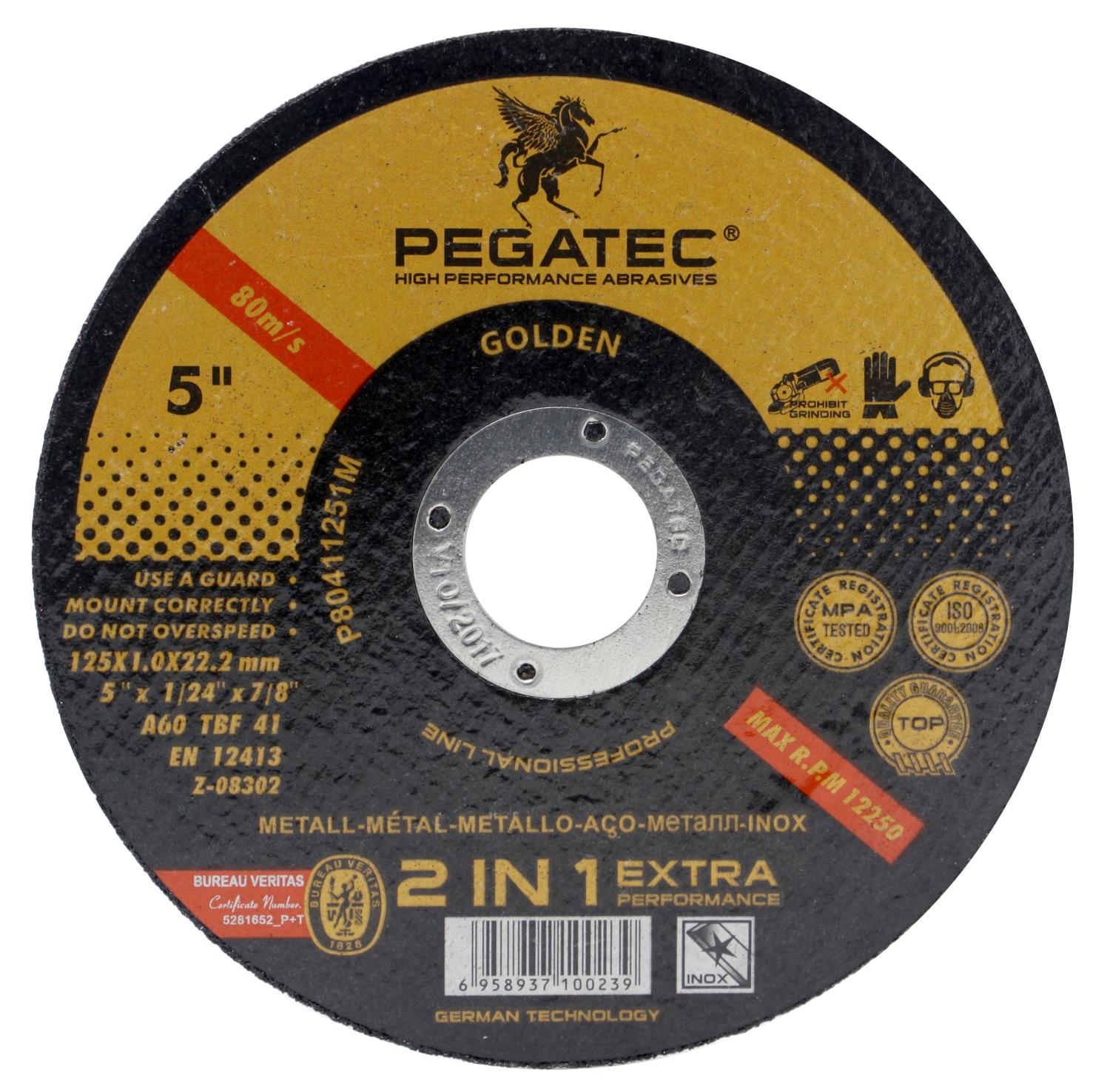 KAPSKIVA 125  X 22,23 MM - Pegatec Golden - 1mm tjock