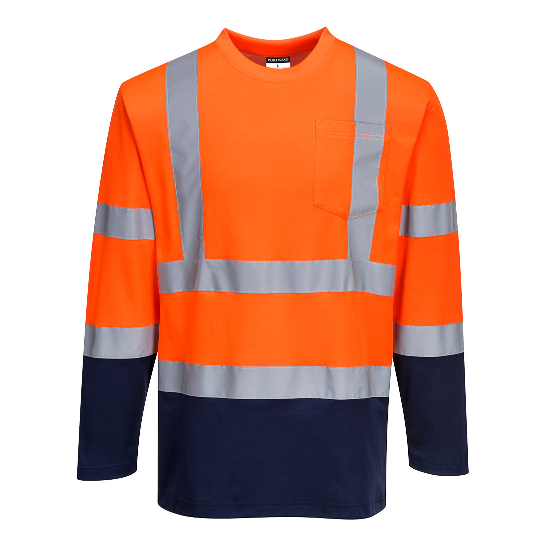 Tvåfärgad långärmad bomulls T-shirt  - 3