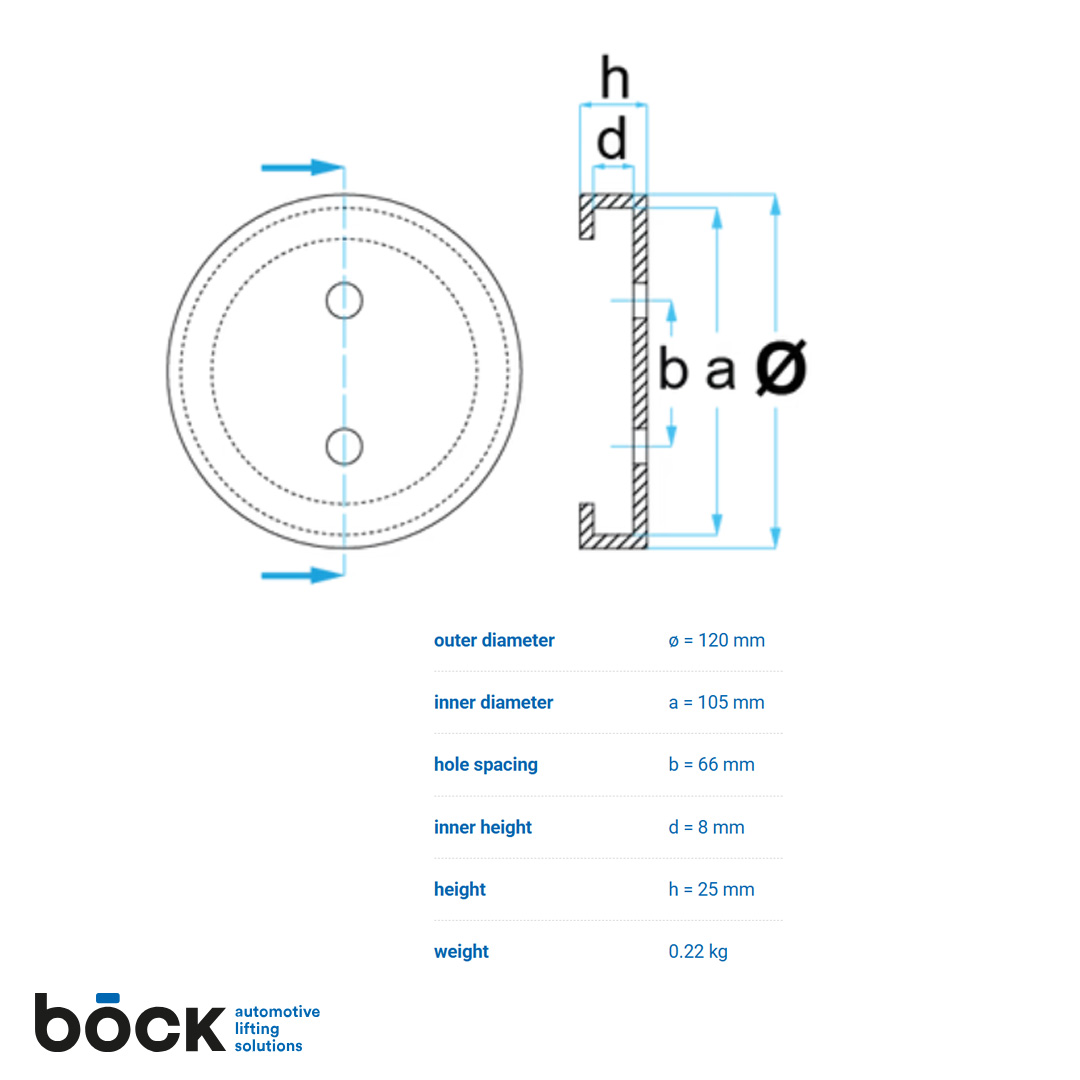 Böck lyftgummi för 2-pelarlyft, 14 cm - 4