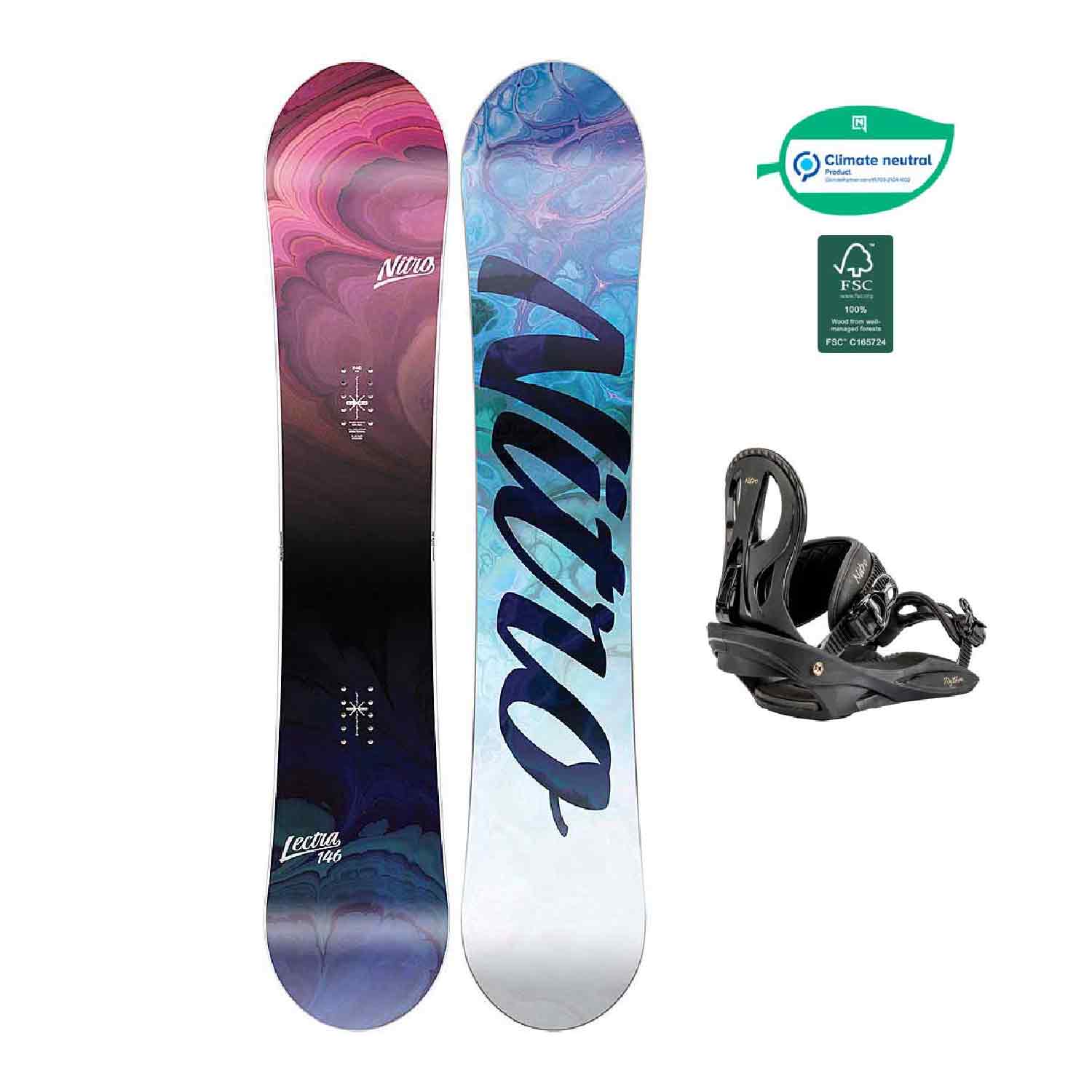 Nitro Snowboard Set - Lectra 146 + Rythm Black Bronze S