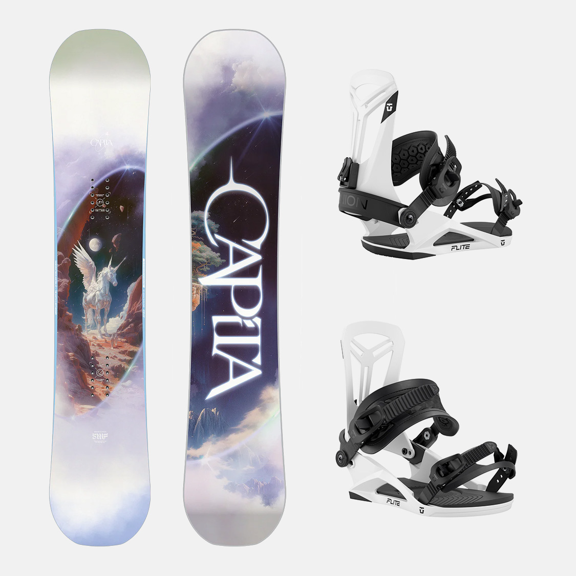 Capita x Union Snowboard Set - Space Metal Fantasy 145 + Flite White S