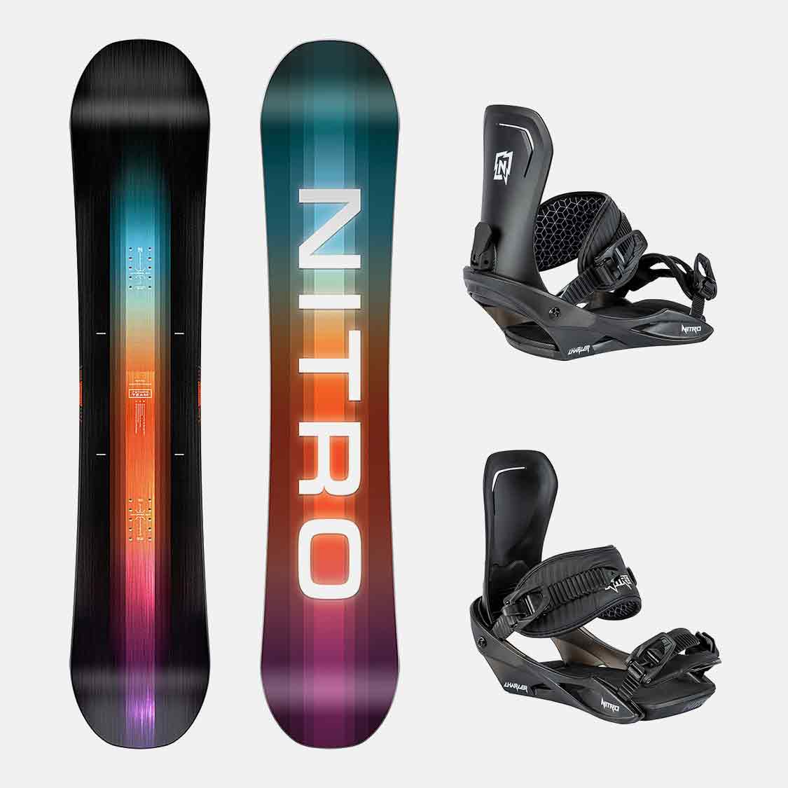 Nitro Snowboard Set - Future Team 142 + Charger Black Medium