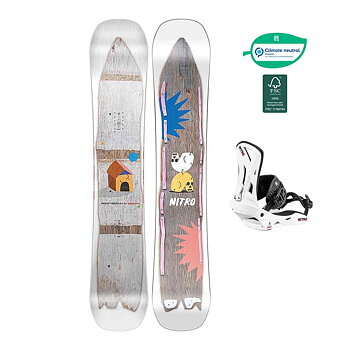 Nitro Snowboard Set - Cheap Thrills 148 + Staxx White M
