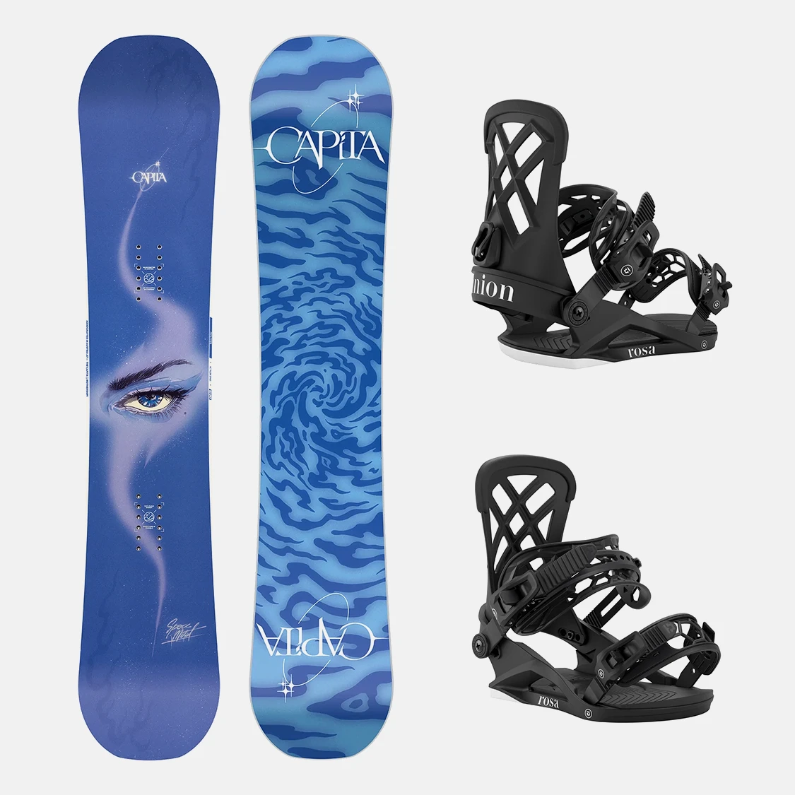 Capita x Union Snowboard Set - Space Metal Fantasy 145 + Rosa Black M