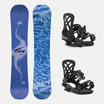 Capita x Union Snowboard Set - Space Metal Fantasy 149 + Rosa Black M