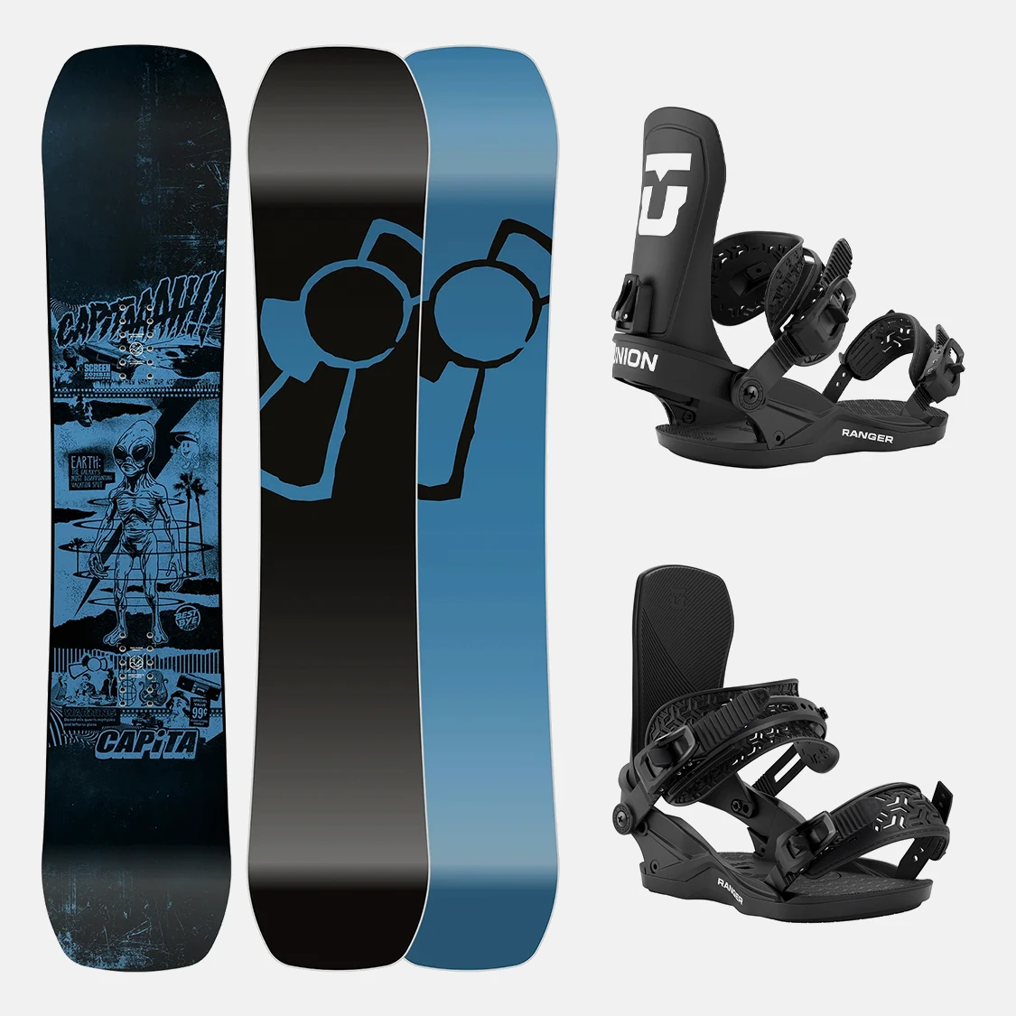 Capita x Union Snowboard Set - Youth Brigade 138 + Ranger Black M