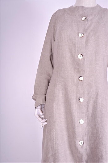Natural linen coat - Mina