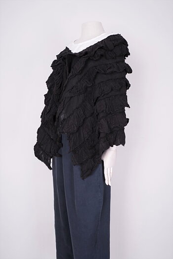 Black linen scarf-jacket- Kylie 