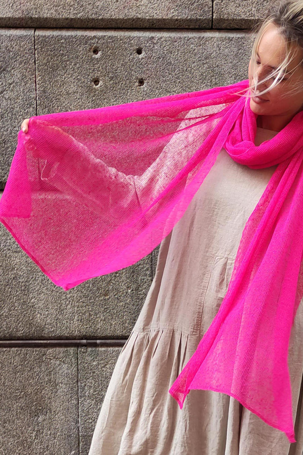 Bright hot sale pink shawl