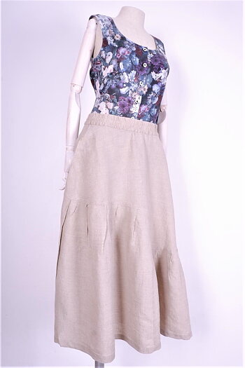 Blue linen skirt - Hilu