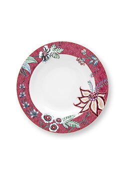 Pip Studio Djup Tallrik Flower Fantasy Dark Pink