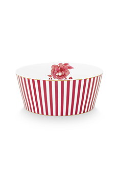 Pip Studio Skål Royal Stipes Dark Pink 