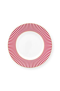 Pip Studio Assiett Royal Stipes Dark Pink 