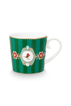 PipStudio Mugg Love Birds Medallion Emerald Stripes Small