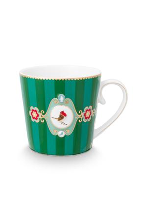 PipStudio Mugg Love Birds Medallion Emerald Stripes Large