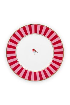Pip Studio Assiett Love Birds stripes Rosa