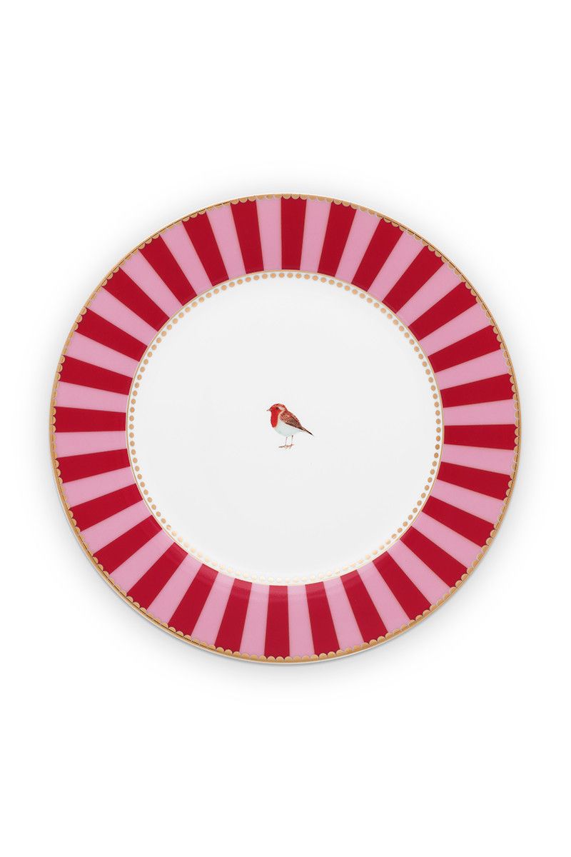 Pip Studio Assiett Love Birds Medallion Stripe Rosa