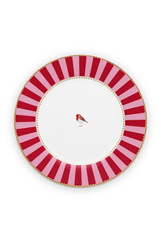 Pip Studio Assiett Love Birds Medallion Stripe Rosa