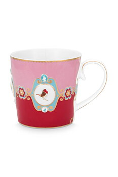 Pip Studio Mugg Love Birds Medallion Emerald Large Rosa