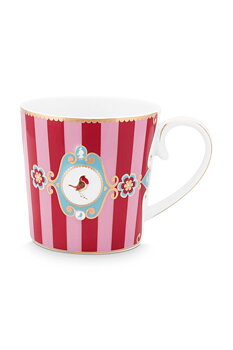 PipStudio Mugg Love Birds Medallion Emerald Stripes Large Rosa