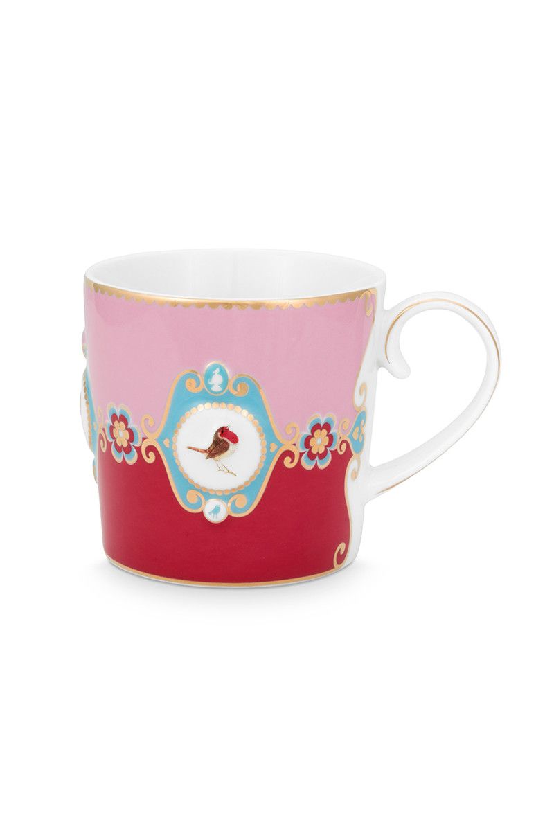Pip Studio Mugg Love Birds Medallion Emerald Small Rosa