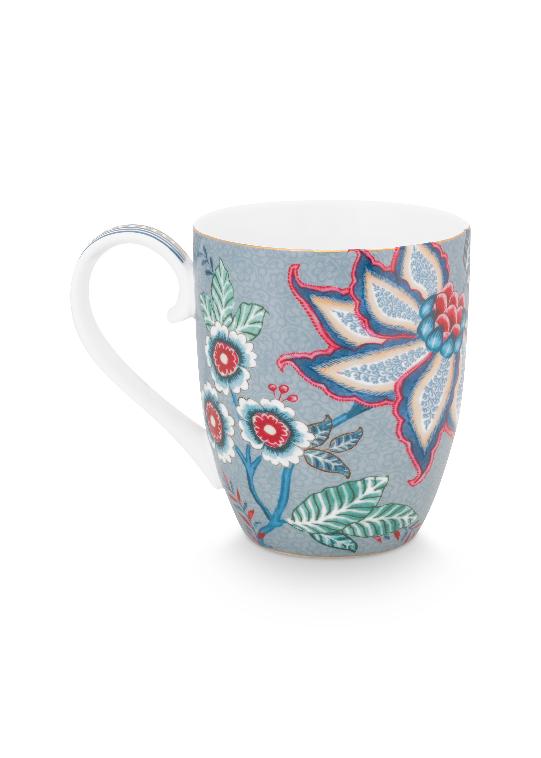 Pip Studio Mugg Flower Festival Light Blue XL - 2