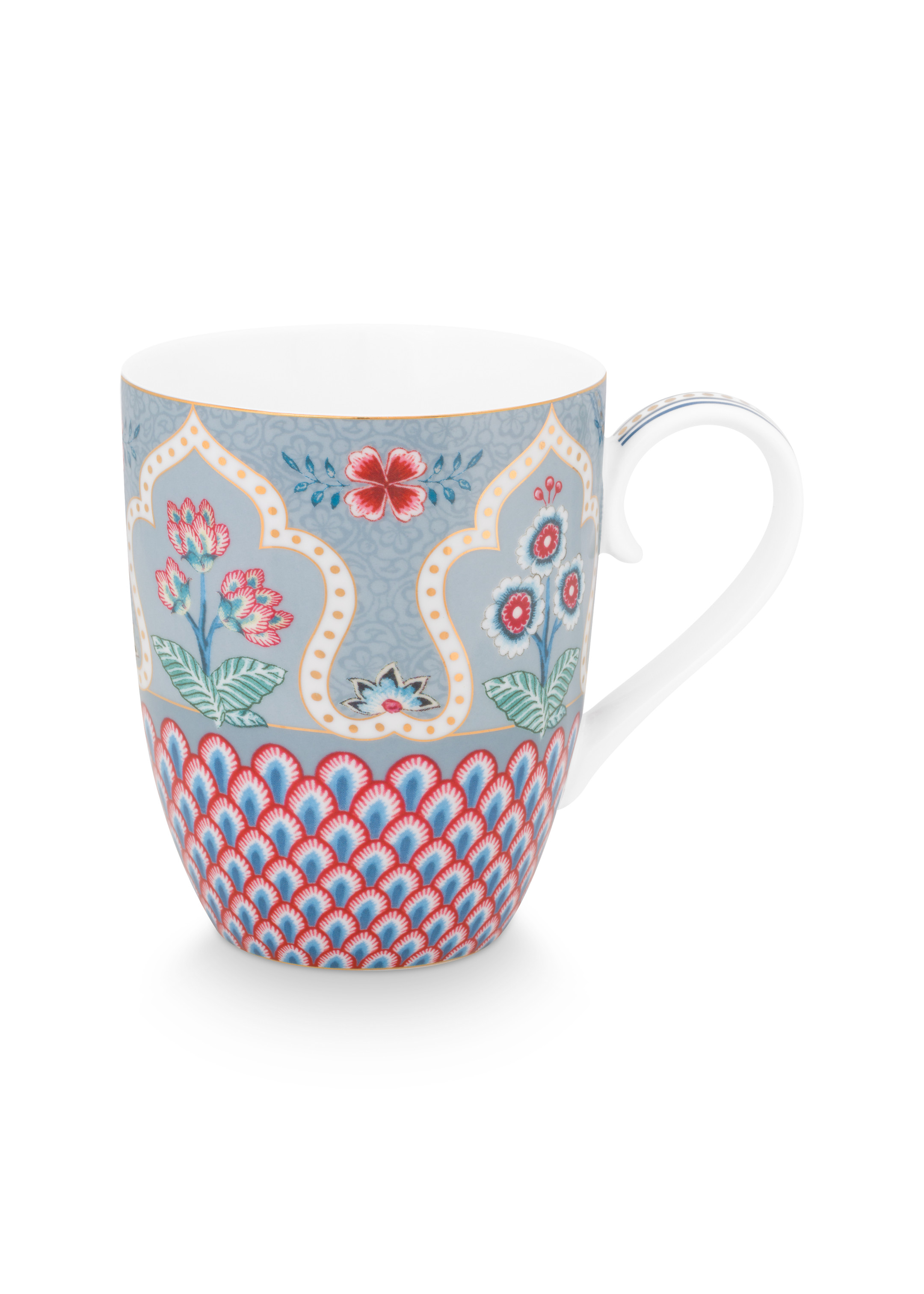 Pip Studio Mugg Flower Festival Scallop Deco Light Blue